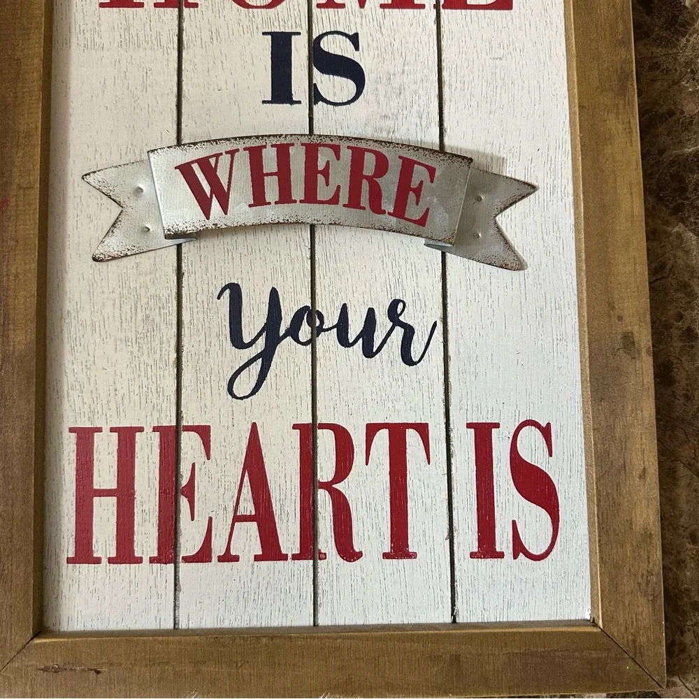 Home Is Where Your Heart Is Rustic Wall Sign